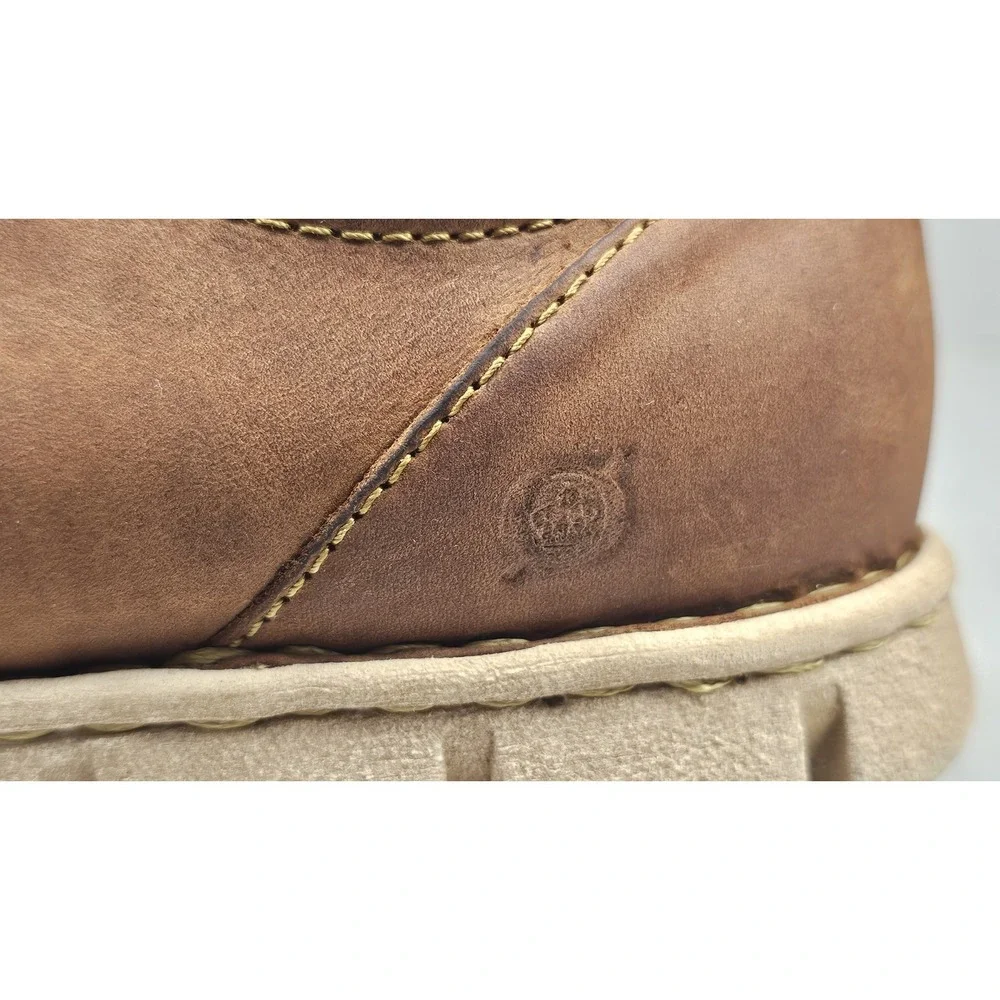 Born Sawyer Shoes Mens 12 Brown Leather Canvas Comfort Loafer Casual Slip on‎